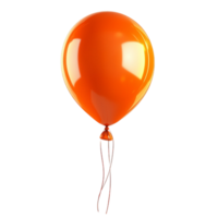 Single orange balloon with a thin string looks festive and ready to float png