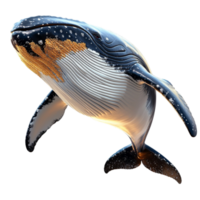 Whale leaps gracefully with blue and white patterns splashing in the ocean waves png