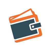 colored wallet icon on white background vector