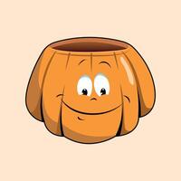 pumpkin icon for halloween isolated on warm yellow background vector