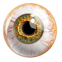Realistic eyeball with intricate veins and a sharp iris looks detailed and lifelike png