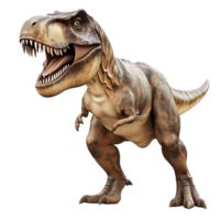 Ferocious Tyrannosaurus rex with sharp teeth looks massive and intimiting png