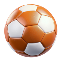 Orange and white soccer ball looks and perfectly inflated png