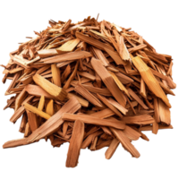 Pile of cinnamon bark chips with rough texture looks aromatic and natural png
