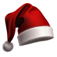 Santa hat with fluffy white trim and a pompom looks festive and cozy png