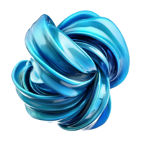 Abstract blue metallic twisted ribbon with a reflective surface looks dynamic and futuristic png