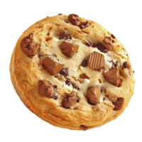 Peanut butter cookie is loaded with chocolate chunks png