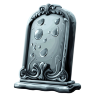 rk gray tombstone with raindrop details and a curved top looks solemn and realistic png