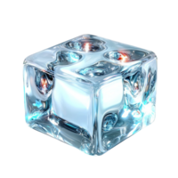Crystalclear ice cube with a glossy and reflective surface looks cold and reing png
