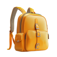 yellow backpack with multiple pockets looks and png