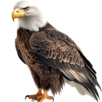 Majestic bald eagle stands firm with sharp eyes and strong talons png