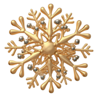 Ornate golden snowflake is designed with delicate symmetrical patterns png