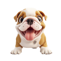 Adorable bulldog puppy grins with a playful expression and a shiny golden tag png