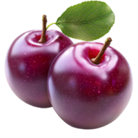 Juicy purple plums with a green leaf glisten with ness png