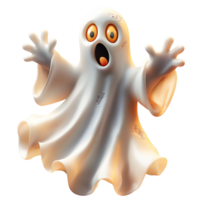 Floating ghost with glowing eyes and flowing fabriclike texture looks spooky png
