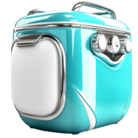 Retrostyle blue washing machine with a glossy finish png