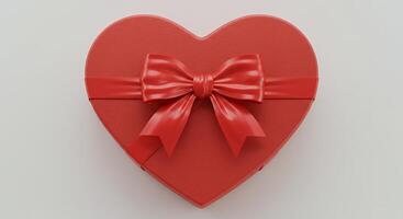 Heart-shaped gift box ready for Valentine's Day celebration filled with love and affection. photo