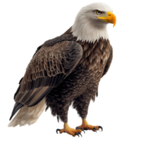Powerful bald eagle standing tall with a sharp gaze and strong talons png