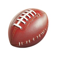 brown football with white laces and a textured surface png