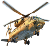 Powerful military helicopter with a rugged design hovering in the air with spinning rotors png
