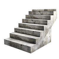 Floating concrete staircase with sharp edges leading upwards into an unknown space png
