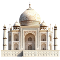Majestic Taj Mahal with intricate white marble architecture standing as a symbol of love and beauty png