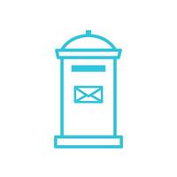 Letter Box Icon Design. Isolated on white. Blue icon set. vector
