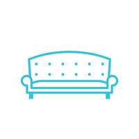 Relaxing Sofa icon. Isolated on white. Blue icon set. vector