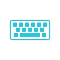 Keyboard Icon. Isolated on white background. Blue icon set vector