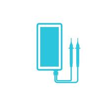 LCD digital multimeter icon. Isolated on white background. Blue icon set vector