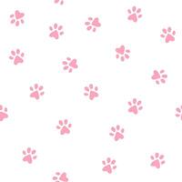 Cat little paws seamless pattern on white background vector