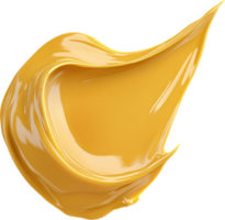 Golden swirl of thick, glossy liquid. Perfect for backgrounds or design elements. This abstract shape is both simple and elegant. png