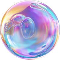 Iridescent Sphere, Abstract depiction of an iridescent sphere exhibiting swirling colors. The luminous effect adds depth. Beautiful colors. png