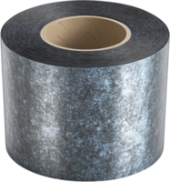 A roll of gray textured waterproof flashing tape with a cardboard core. The tape is tightly coiled and ready for use in construction. png