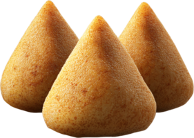 Golden brown savory snacks arranged in a pyramid formation, boasting a textured surface ready to be enjoyed as a tasty appetizer. png