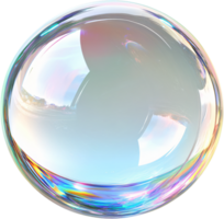 Iridescent orb shimmers with delicate hues, capturing light and reflection in its fragile sphere of ethereal beauty and wonder. png