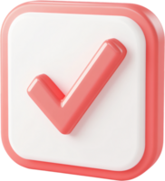 uma simples e moderno 3d gráfico do uma marca de verificação símbolo, indicando validação, aprovação, ou uma tarefa concluído. png