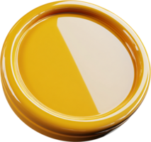 Elevated angle close-up of a gold token. High-resolution image capturing details and luminosity, perfect for finance, or game concepts. png