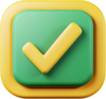 Gold tick in a green box. Indicates approval, confirmation, or a positive decision. Great for icons, web design, or UI elements. png