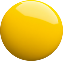A shiny, bright yellow sphere reflects light on its smooth surface, appearing against a stark black backdrop. A simple yet striking image. png