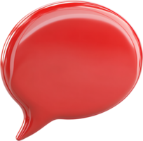 Vibrant red speech bubble icon, ideal for digital communication interfaces and expressing dialogues or messages online. png
