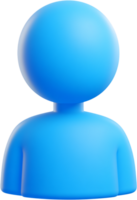 A 3D rendering of an abstract human-like figure in light blue, representing digital identity, user avatar, or a minimalist person icon. png