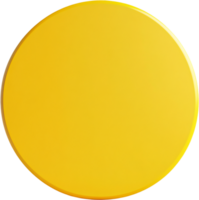 A bright yellow circle with a glossy finish, isolated on a black background. Simple graphic element, sunny and cheerful presentation. png