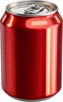 A sleek red can glistens under the studio lights, its metallic surface reflecting light with subtle gradients. Refreshment is implied. png