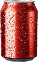 Refreshing condensation covered red can. Its bright surface invites a cool, crisp sip on a warm day. The ultimate thirst quencher. png