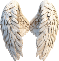 Majestic pair of ethereal angel wings with intricate feather details and divine white color scheme suggesting hope, purity, and transcendence. png
