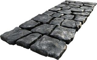 A rugged stone pathway stretches out, its uneven texture a testament to nature's artistry. The stones' cool gray color adds a touch of serenity. png