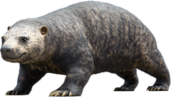 Detailed image of a large, imposing bear with thick fur, showcasing its robust build and powerful presence in its natural habitat. png
