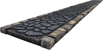 Stone pathway with a textured surface and solid borders, perfect for garden paths or walkways, creating a classic outdoor look. png