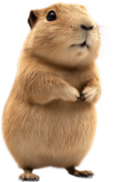 A charming creature stands, gazing upwards with adorable innocence. Its fur gleams, reflecting the light, as it holds its paws gently. png